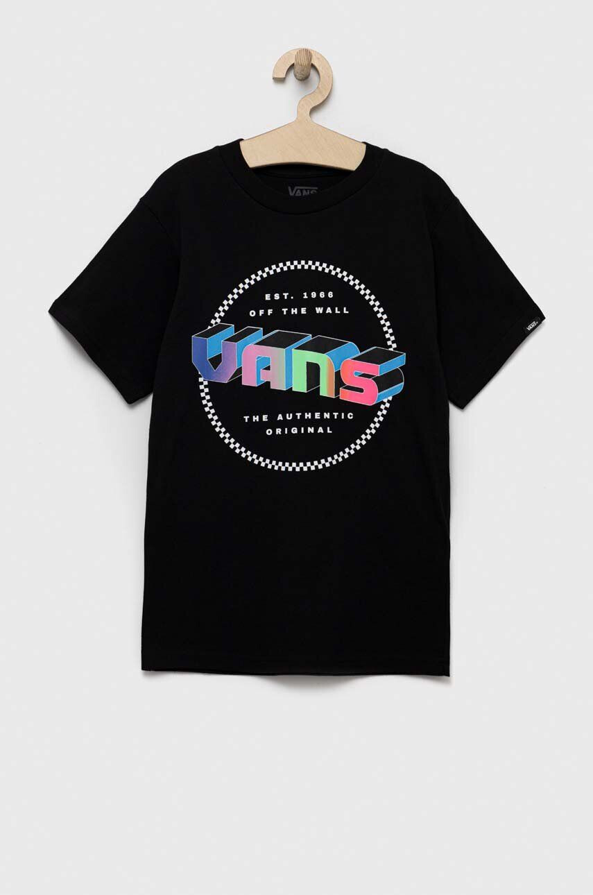 Vans tricou de bumbac pentru copii DIGITAL FLASH SS Black - Pled.ro