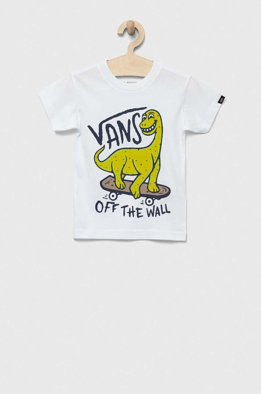 Vans tricou de bumbac pentru copii DINOSK8 SS White - Pled.ro