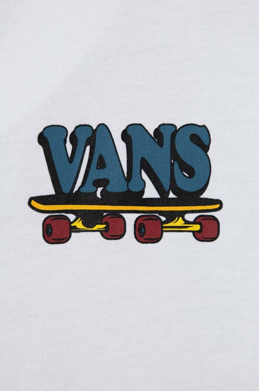 Vans tricou de bumbac pentru copii PIZZA FACE SS VN00089UWHT1 culoarea alb cu imprimeu - Pled.ro