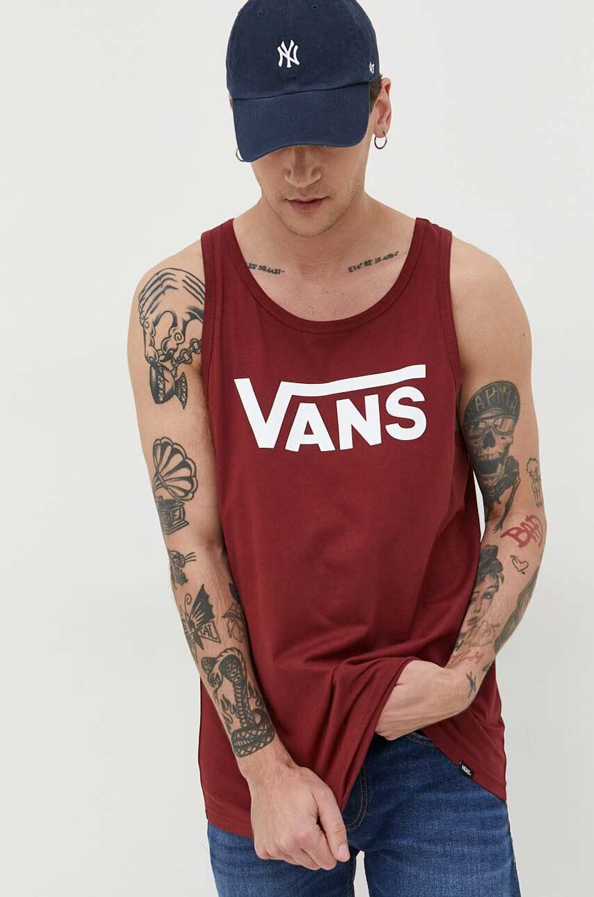 Vans tricou din bumbac culoarea verde - Pled.ro