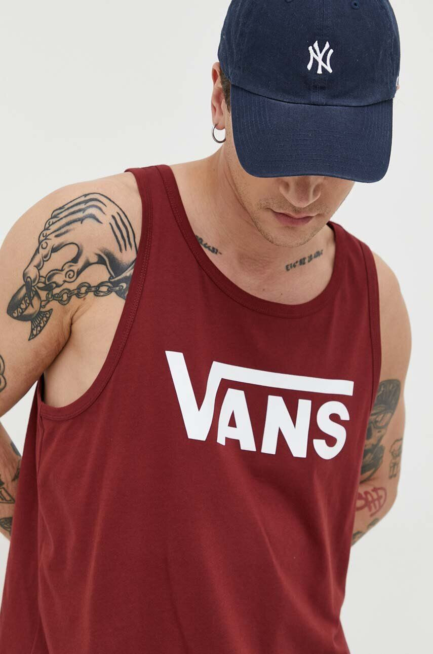 Vans tricou din bumbac culoarea verde - Pled.ro