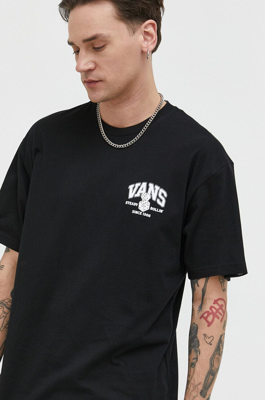 Vans tricou din bumbac culoarea bej - Pled.ro