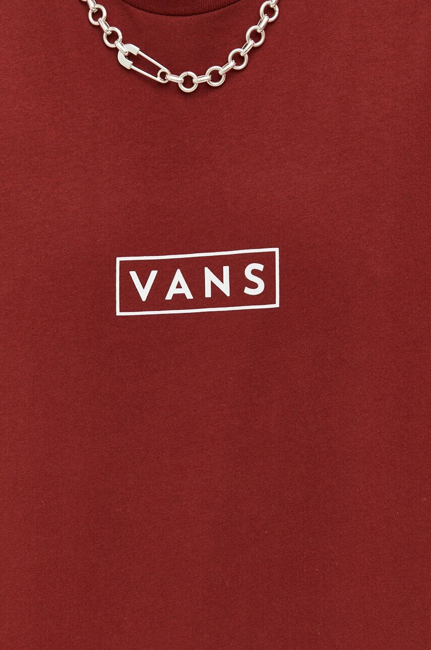 Vans tricou din bumbac culoarea bordo cu imprimeu - Pled.ro