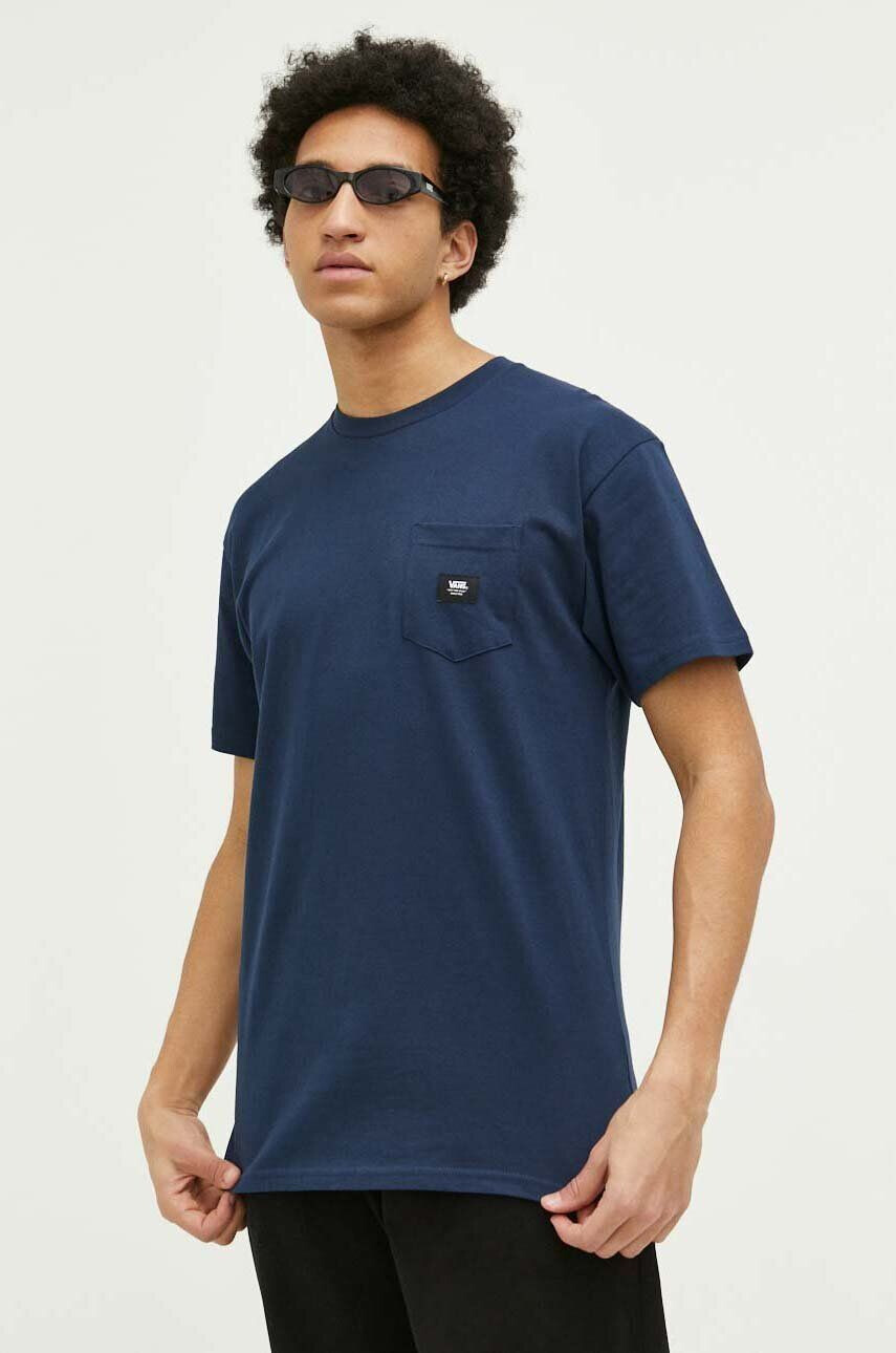 Vans tricou din bumbac culoarea negru cu imprimeu - Pled.ro