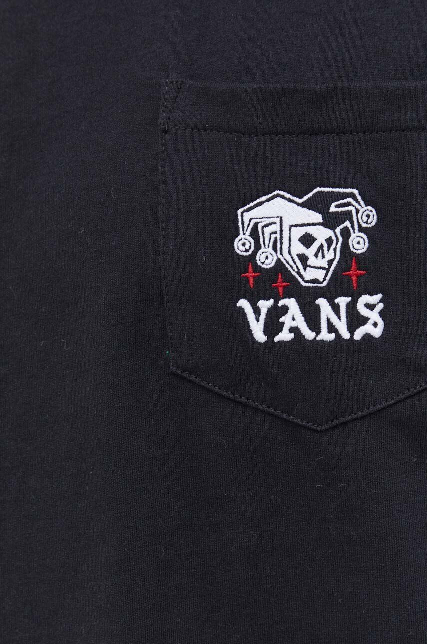 Vans tricou din bumbac culoarea negru cu imprimeu - Pled.ro