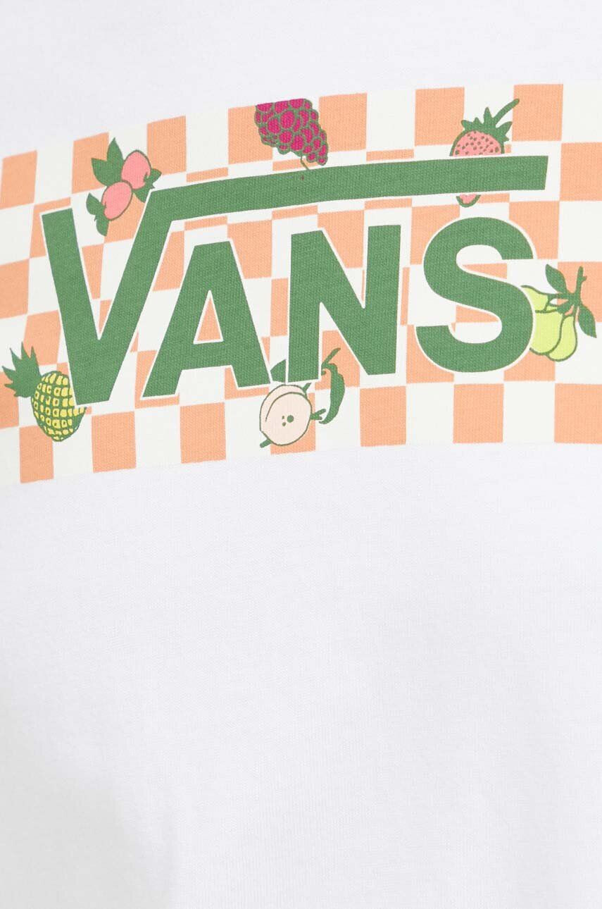 Vans tricou din bumbac culoarea alb - Pled.ro