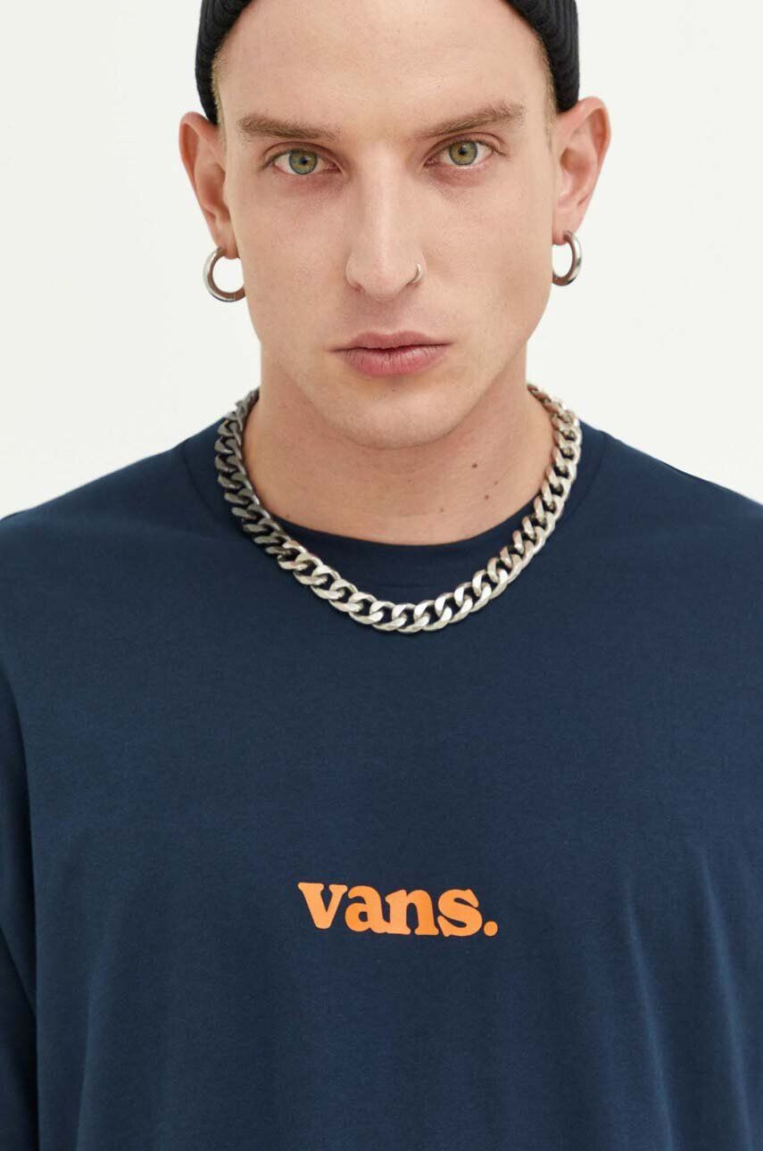 Vans tricou din bumbac culoarea alb cu imprimeu - Pled.ro