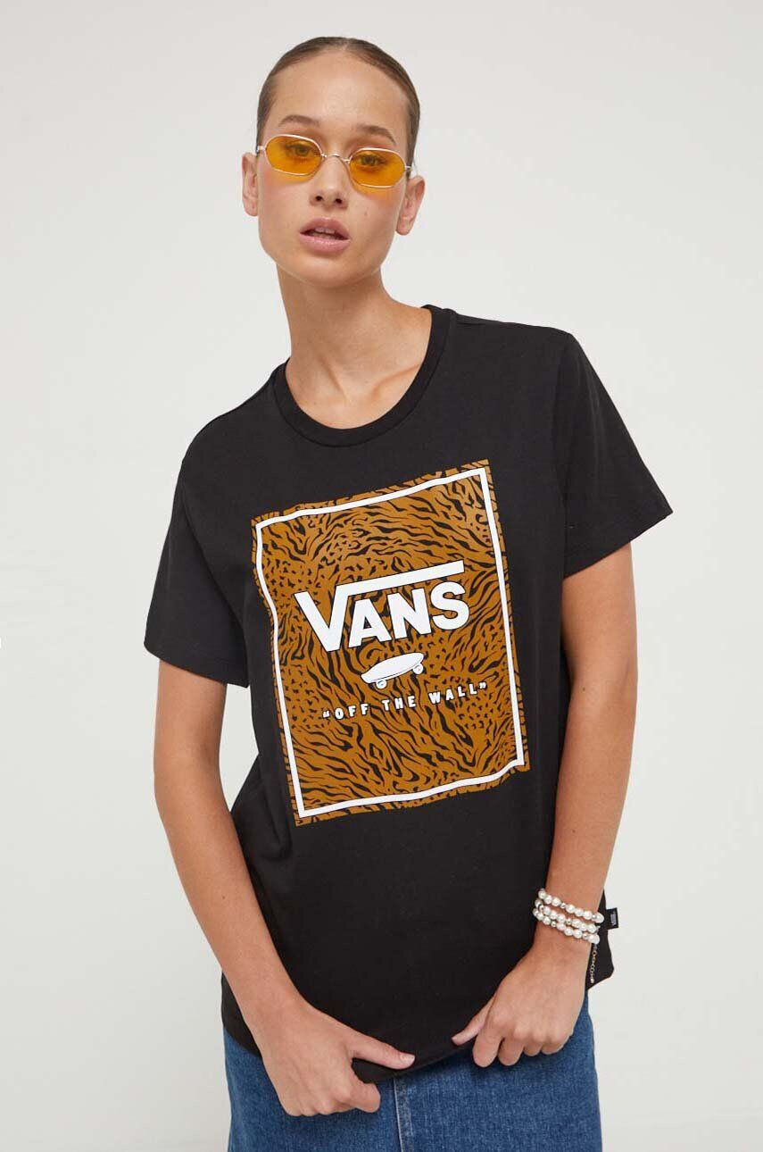 Vans tricou din bumbac culoarea negru - Pled.ro