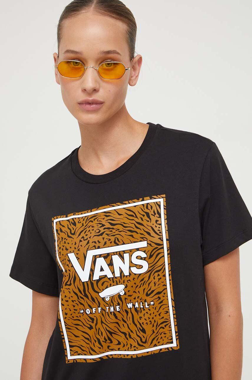 Vans tricou din bumbac culoarea negru - Pled.ro