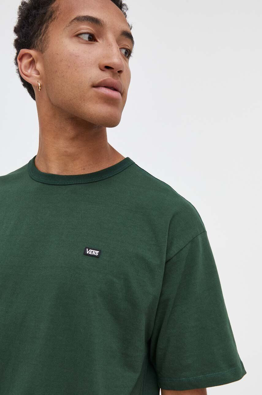 Vans tricou din bumbac culoarea verde neted - Pled.ro