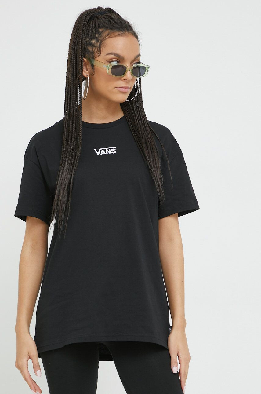 Vans tricou din bumbac culoarea negru - Pled.ro