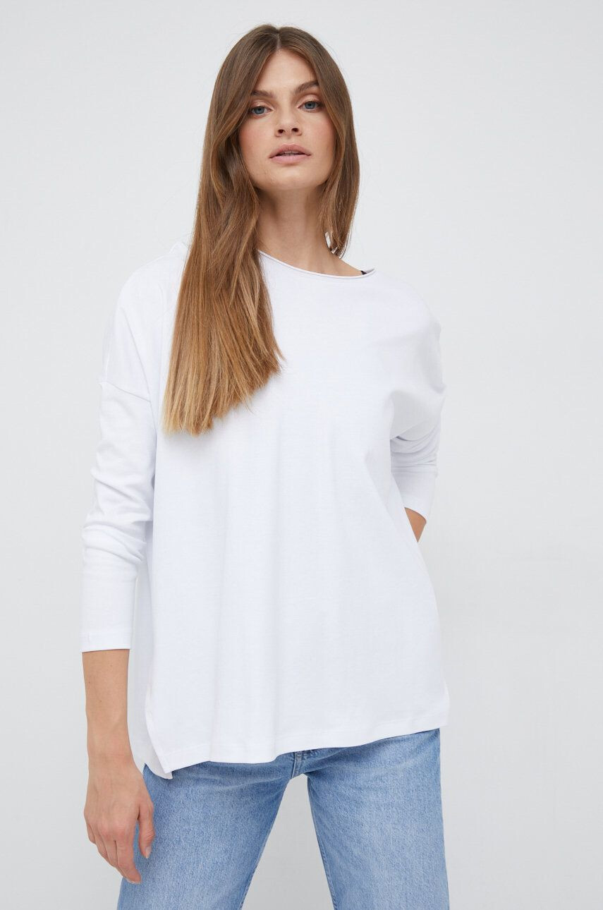 Vero Moda longsleeve din bumbac culoarea alb - Pled.ro