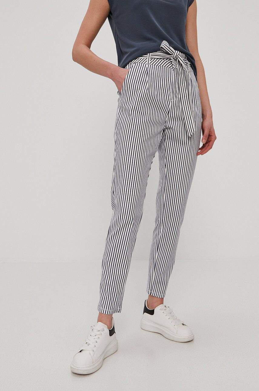 Vero Moda Pantaloni femei culoarea alb model drept high waist - Pled.ro