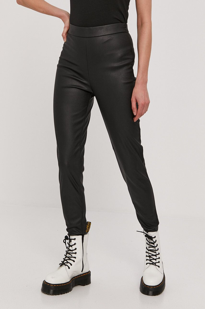 Vero Moda Pantaloni femei culoarea negru mulat high waist - Pled.ro