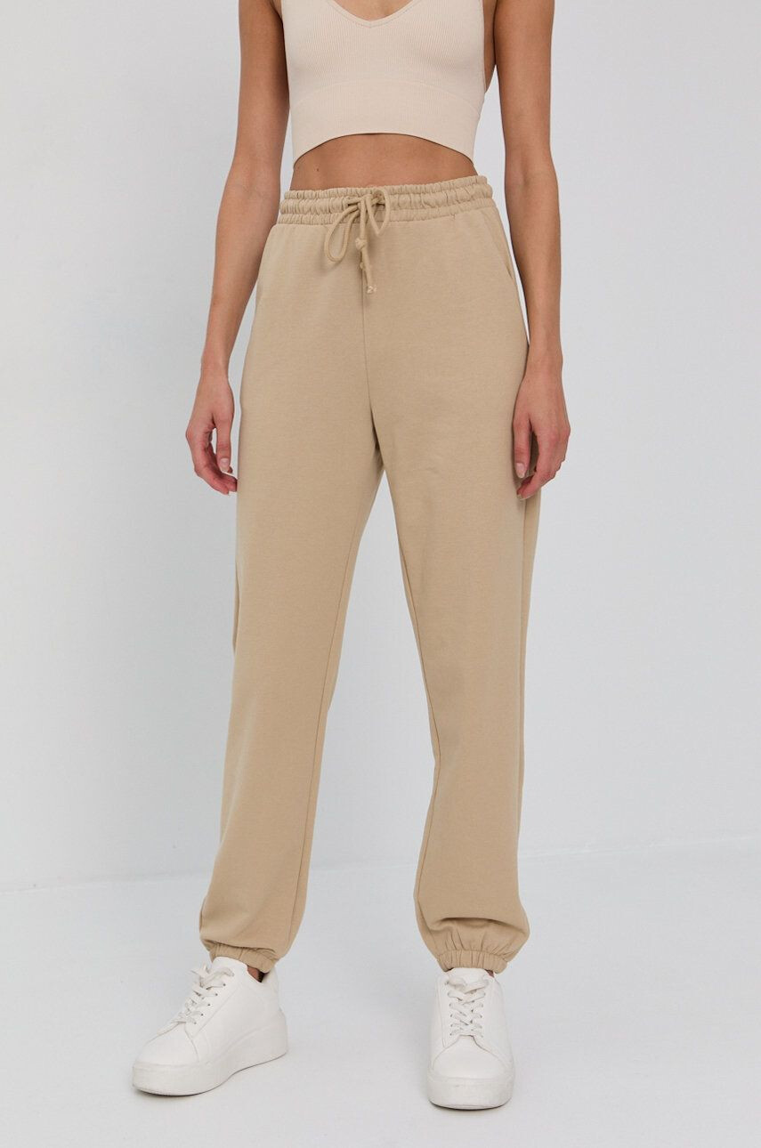 Vero Moda Pantaloni femei culoarea bej material neted - Pled.ro