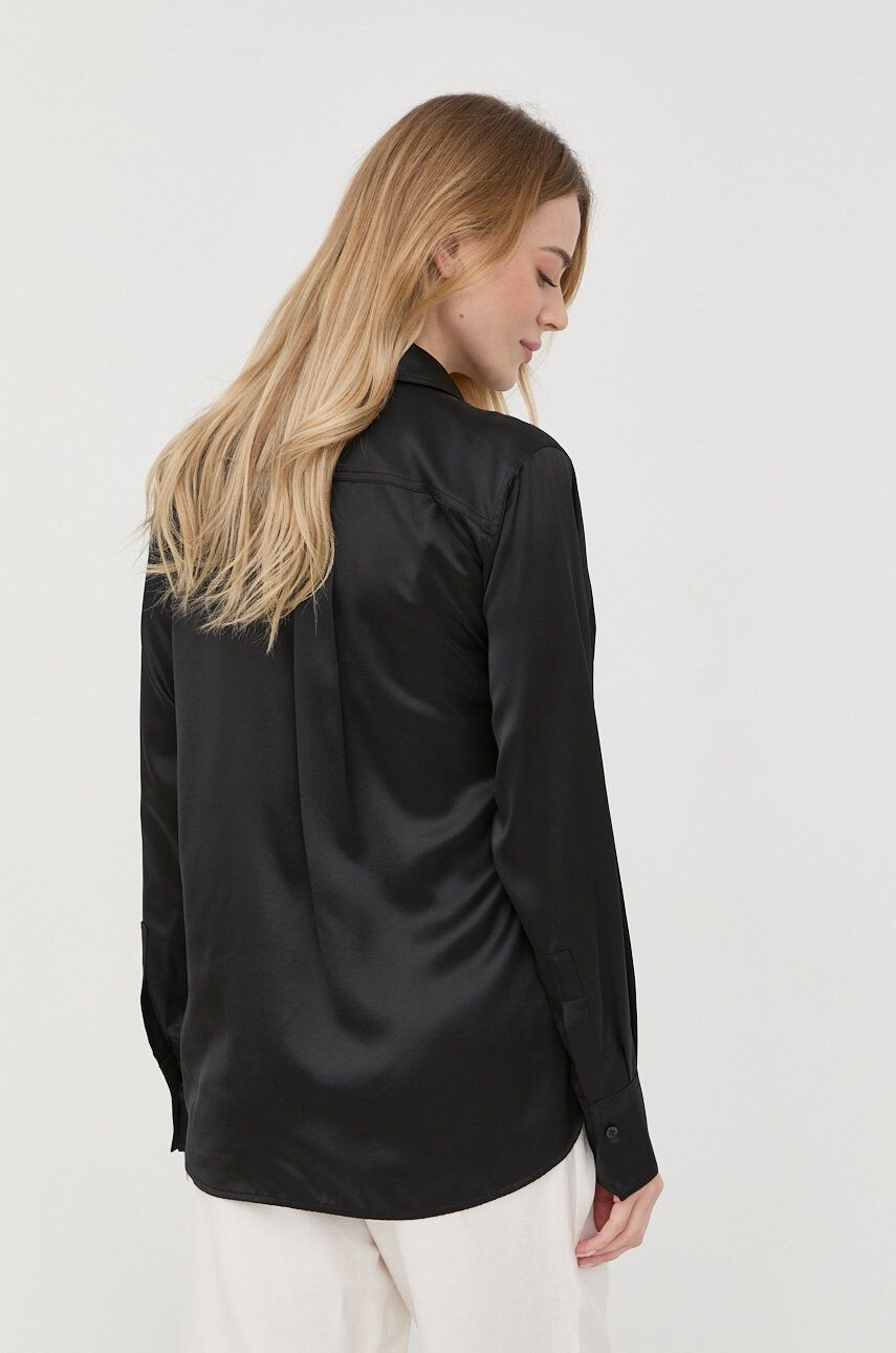 Victoria Beckham bluza de matase femei culoarea negru neted - Pled.ro