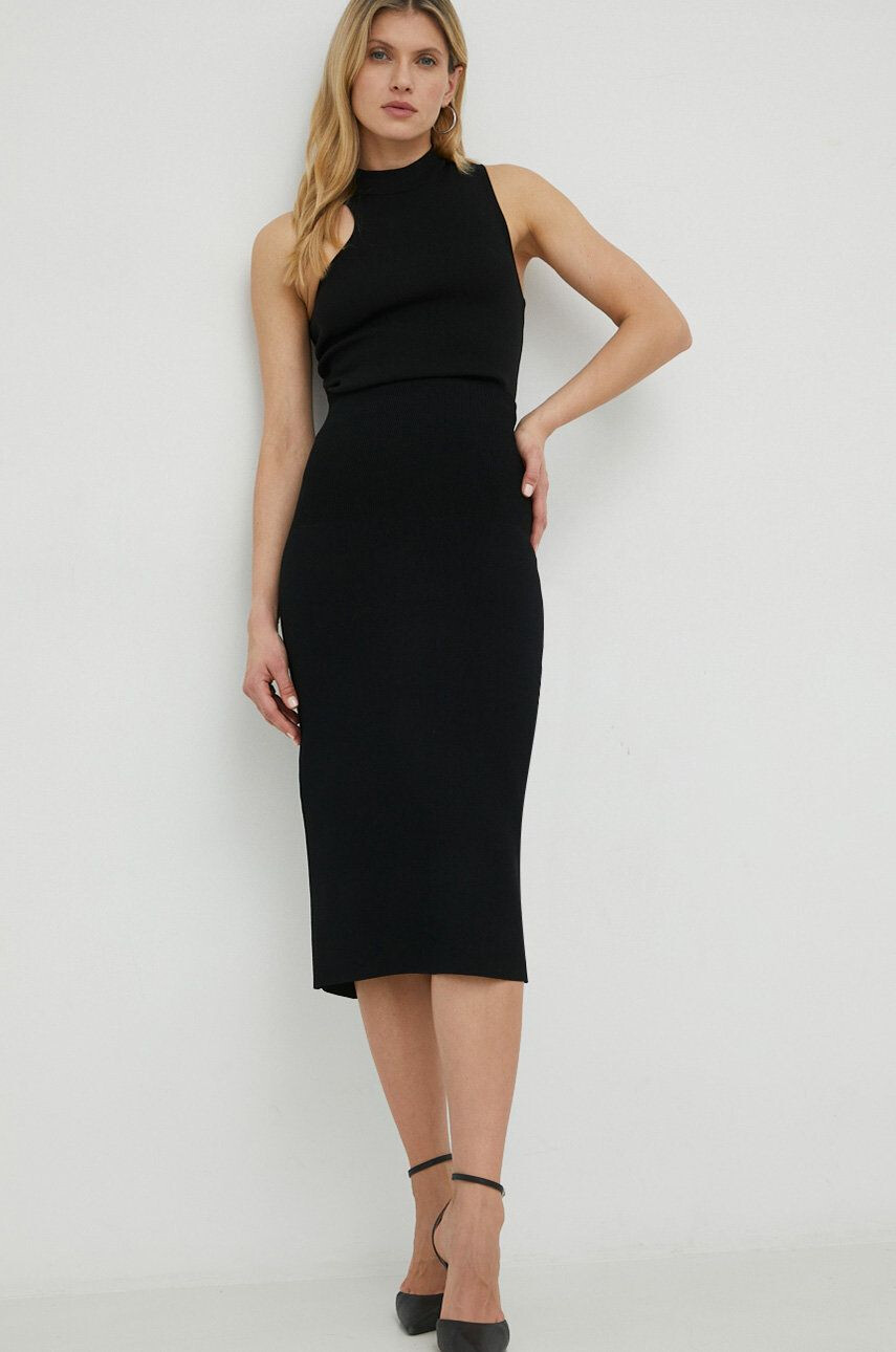 Victoria Beckham fusta culoarea negru mini creion - Pled.ro