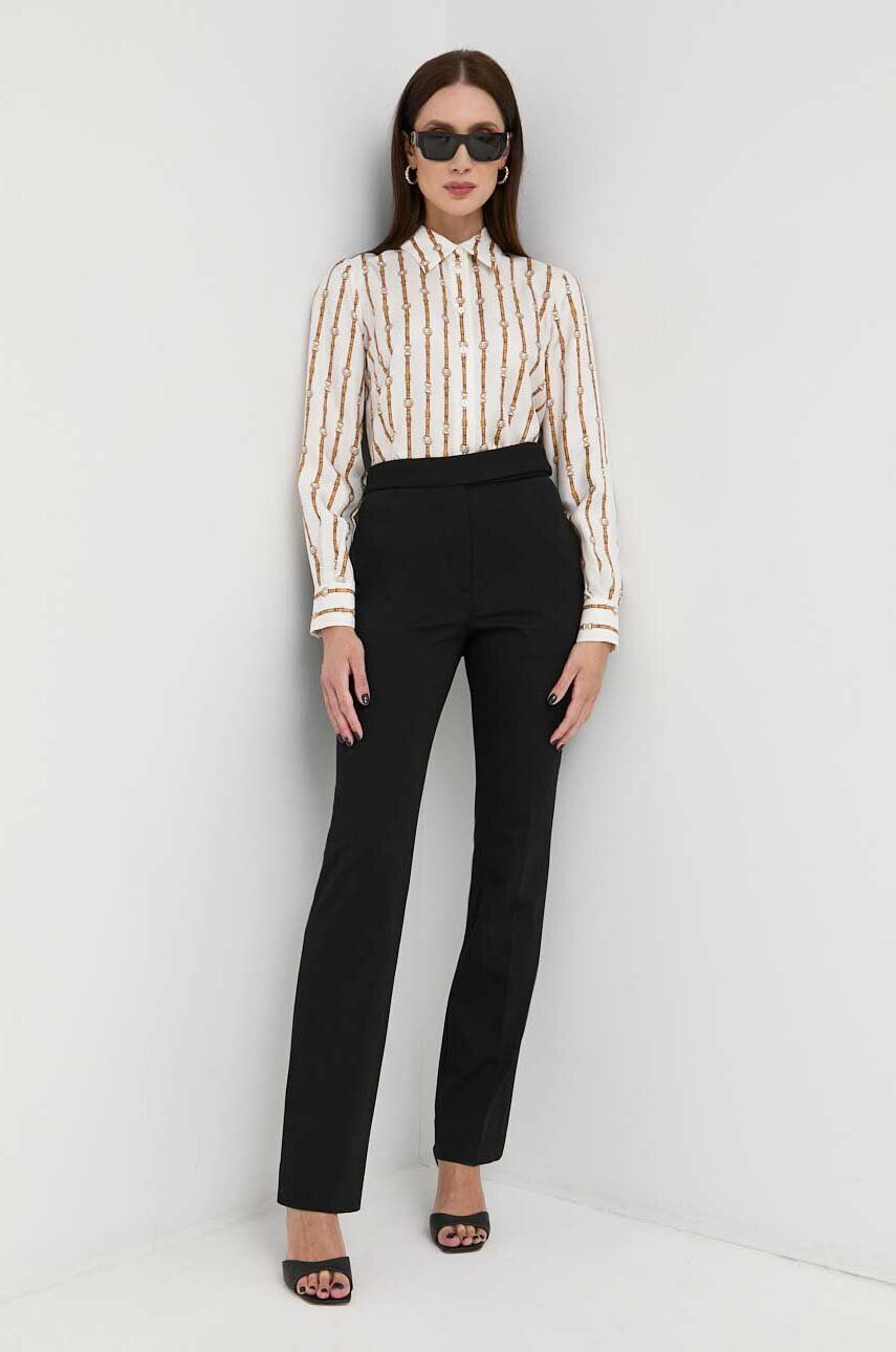 Victoria Beckham pantaloni femei culoarea negru drept high waist - Pled.ro