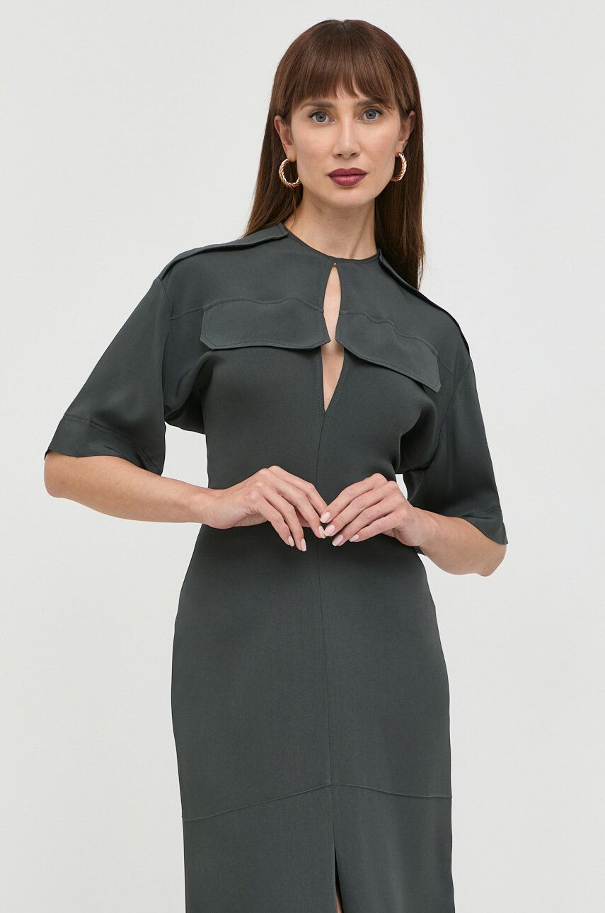 Victoria Beckham rochie culoarea verde maxi drept - Pled.ro