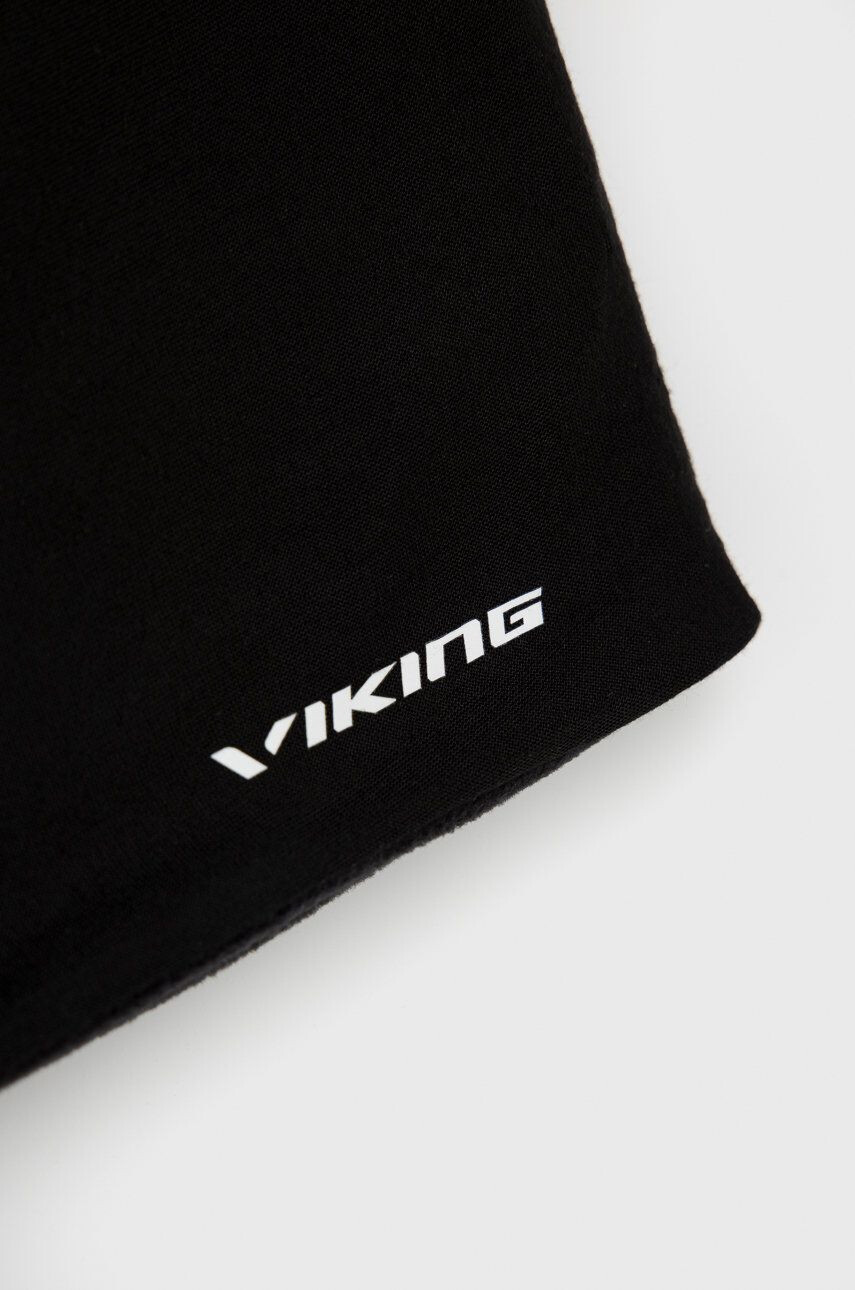 Viking Fular împletit culoarea negru material neted - Pled.ro