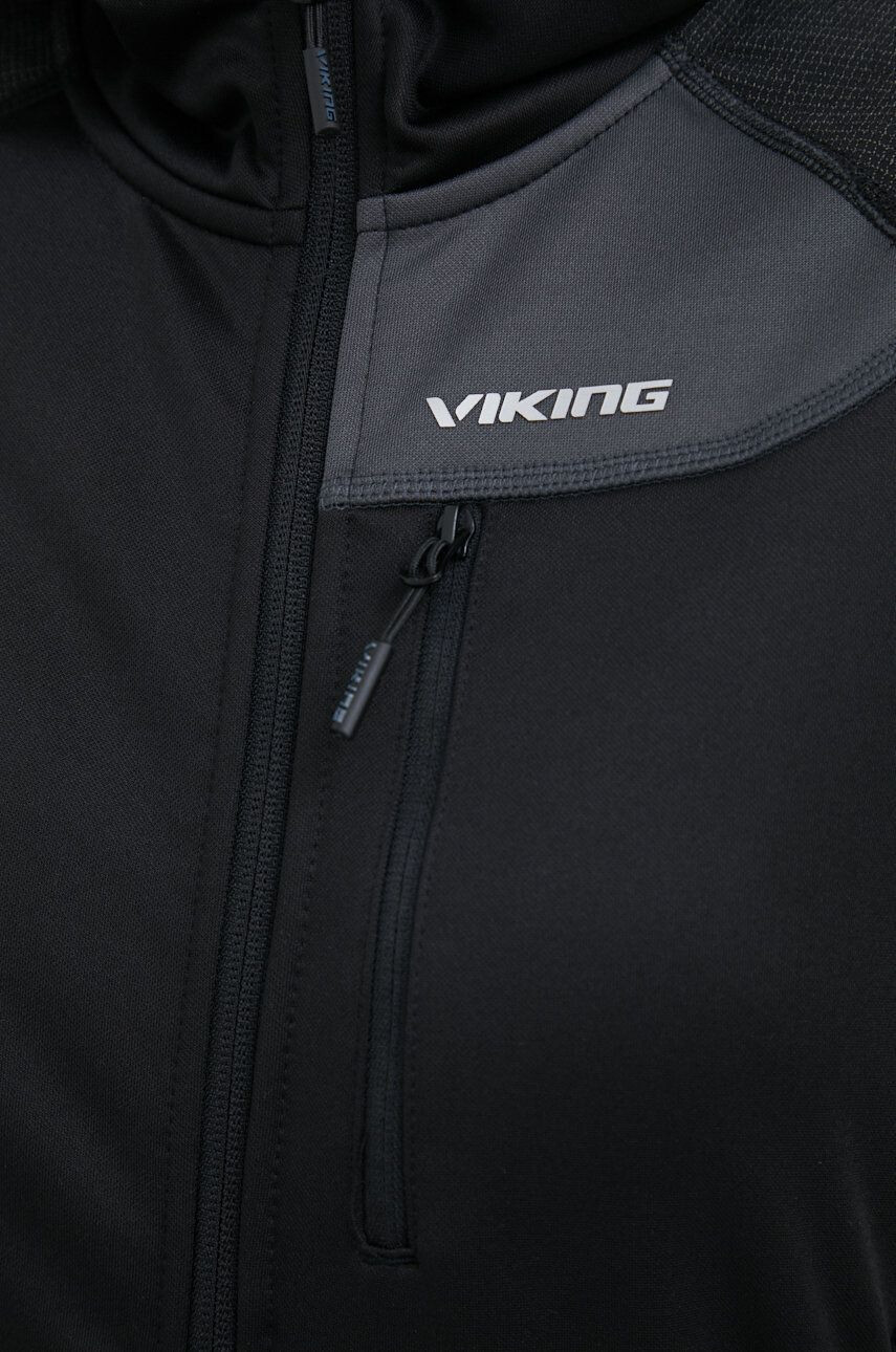 Viking hanorac Yosemite culoarea negru cu glugă neted - Pled.ro