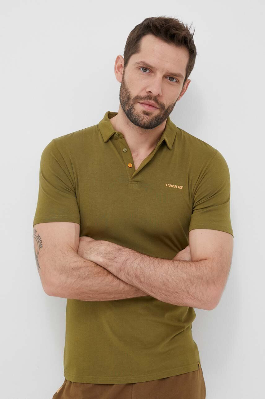 Viking polo sportiv Winslow culoarea verde neted - Pled.ro