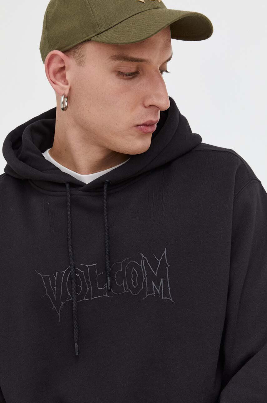 Volcom bluza x Max Sherman barbati culoarea negru cu glugă cu imprimeu - Pled.ro