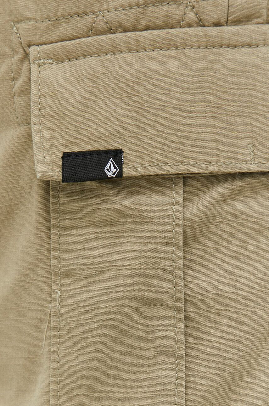 Volcom pantaloni scurti din bumbac culoarea verde - Pled.ro