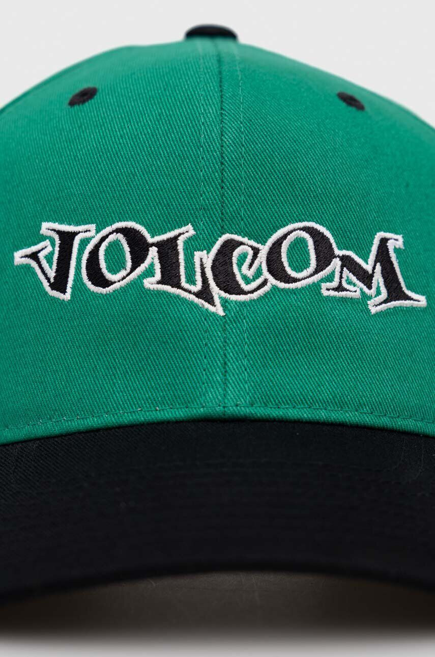 Volcom șapcă de baseball din bumbac culoarea verde cu imprimeu - Pled.ro