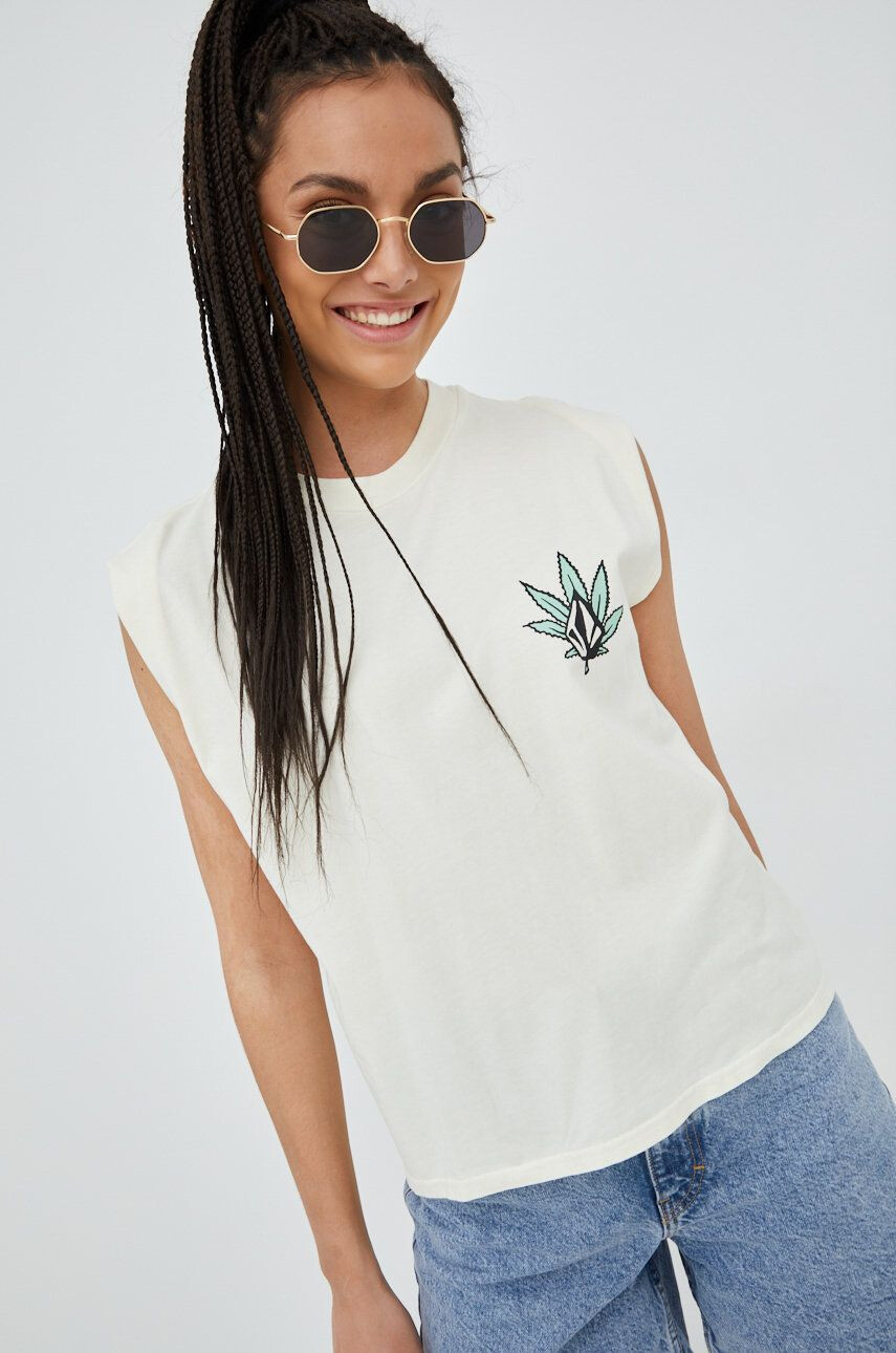 Volcom top din bumbac - Pled.ro