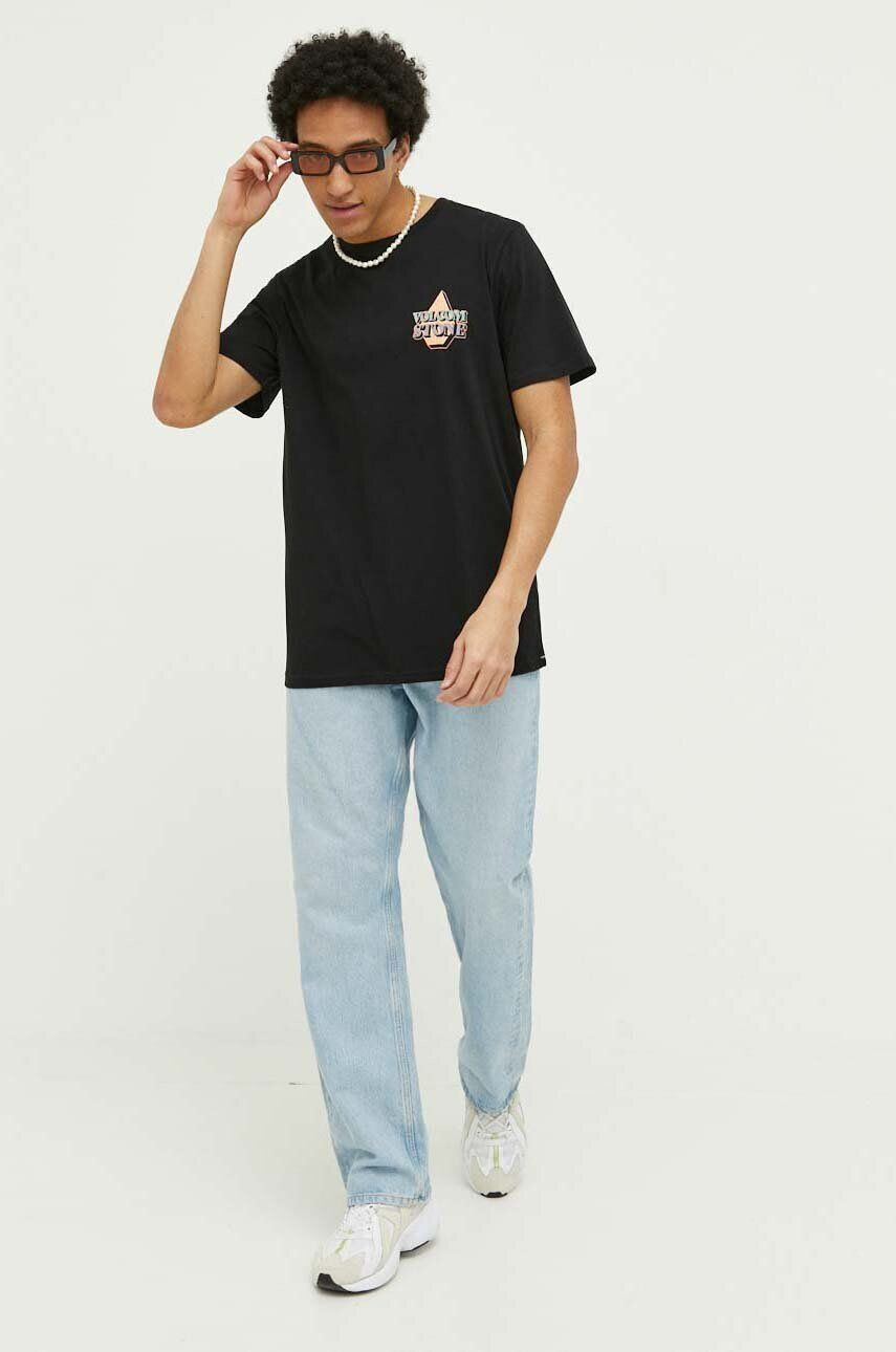 Volcom tricou din bumbac culoarea negru modelator - Pled.ro