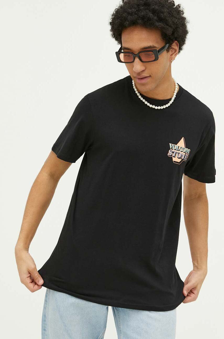 Volcom tricou din bumbac culoarea negru modelator - Pled.ro