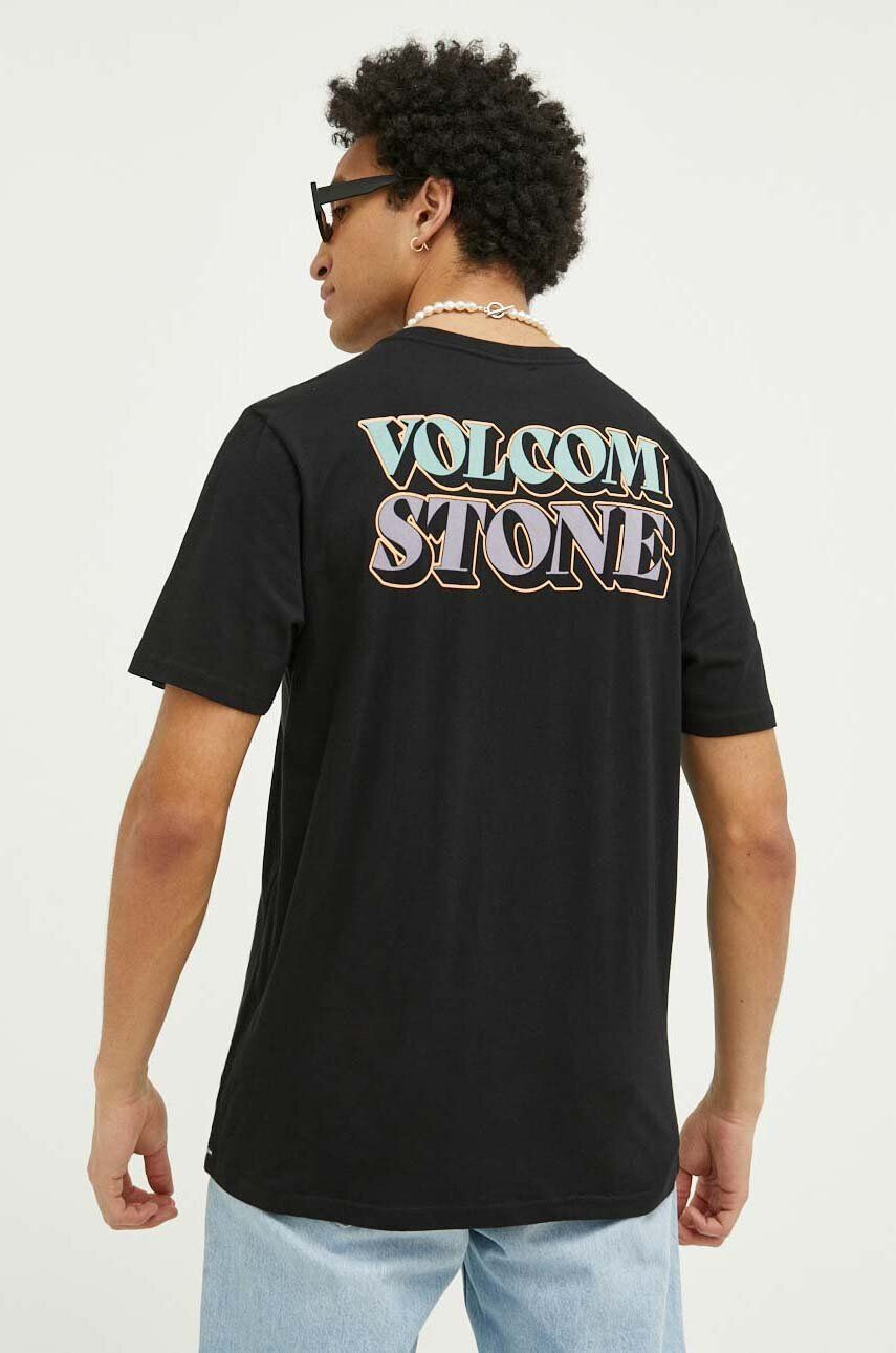 Volcom tricou din bumbac culoarea negru modelator - Pled.ro