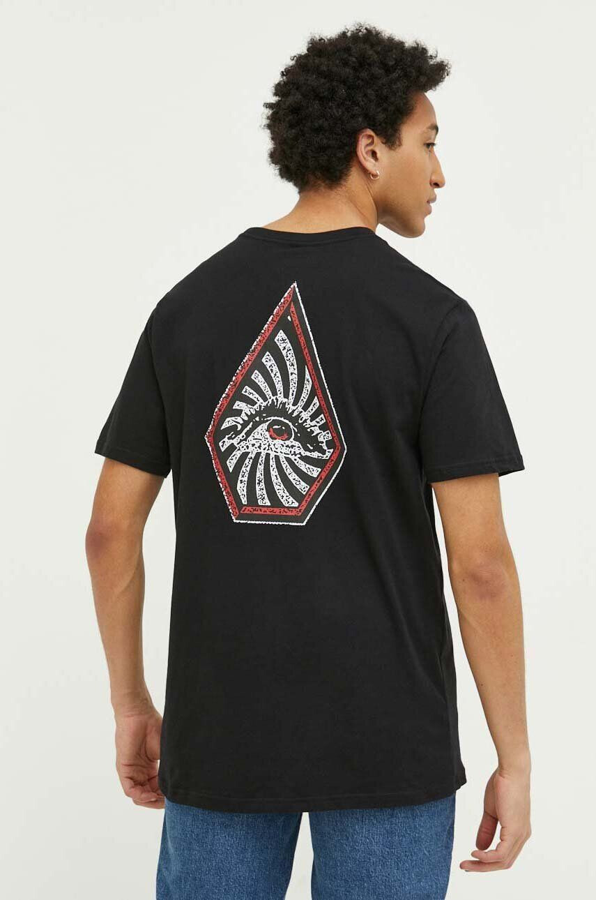 Volcom tricou din bumbac culoarea negru modelator - Pled.ro