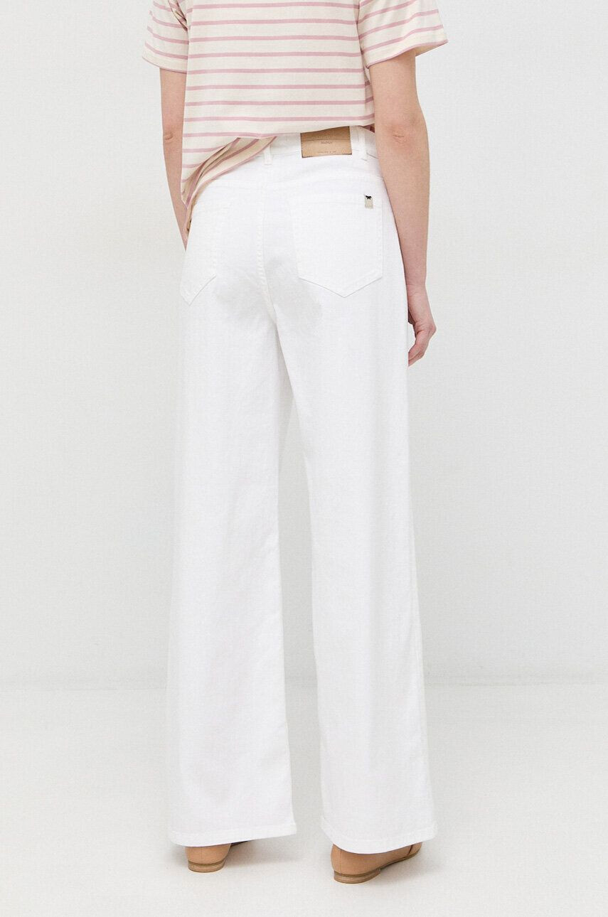 Weekend Max Mara jeansi femei culoarea alb high waist - Pled.ro