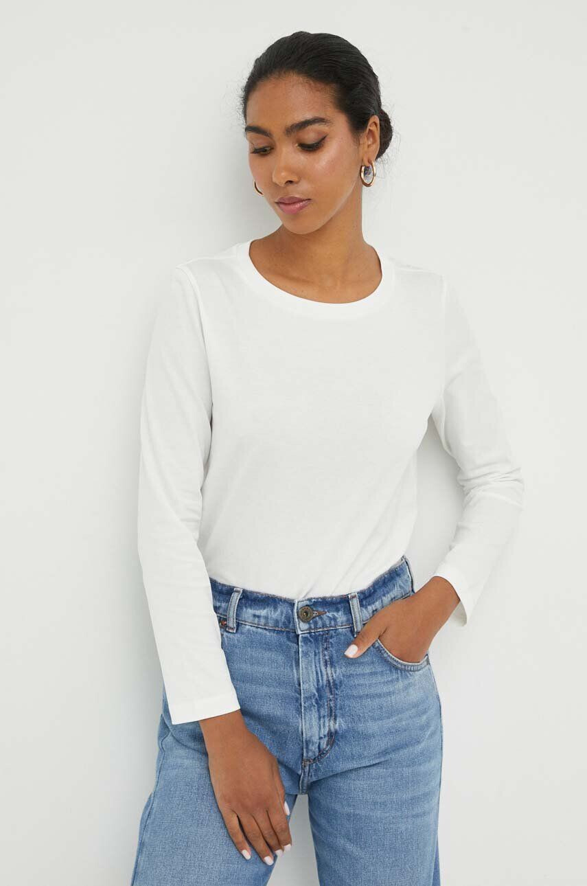 Weekend Max Mara longsleeve din bumbac culoarea bej - Pled.ro