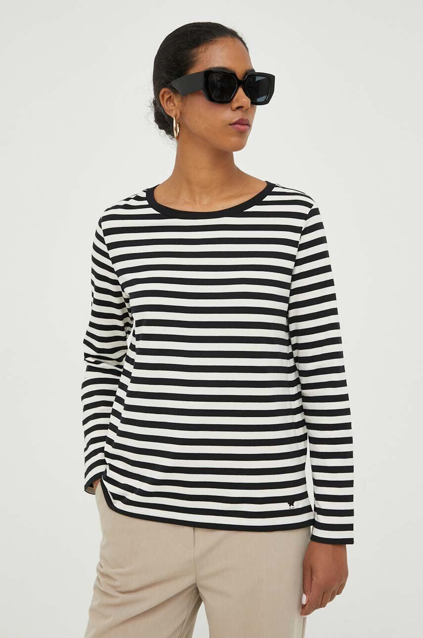 Weekend Max Mara longsleeve din bumbac culoarea bej - Pled.ro