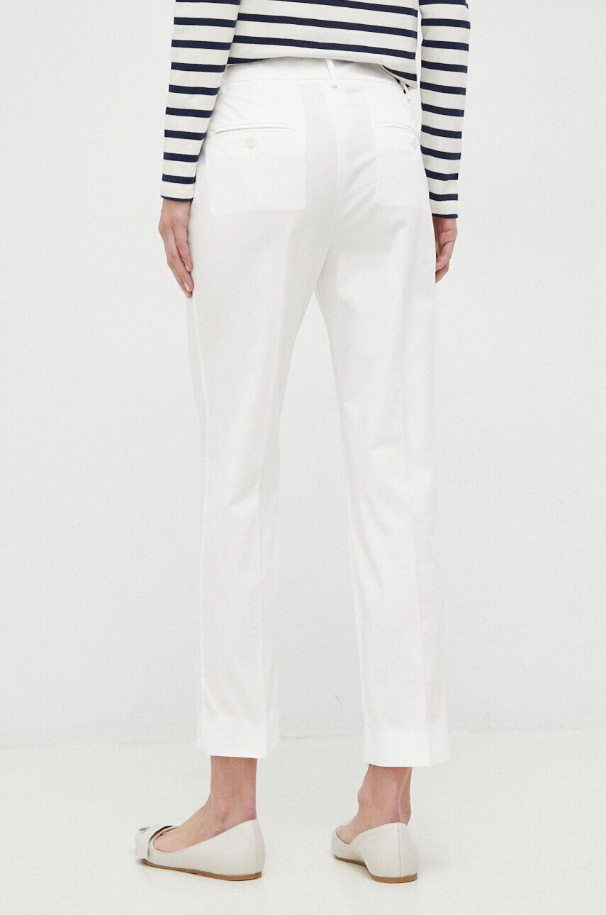 Weekend Max Mara pantaloni femei culoarea alb drept medium waist - Pled.ro