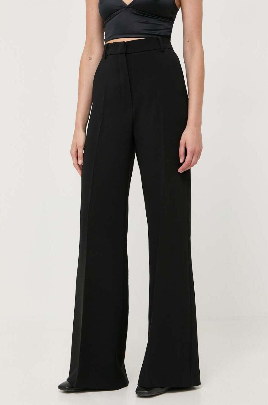 Weekend Max Mara pantaloni femei culoarea negru lat high waist - Pled.ro