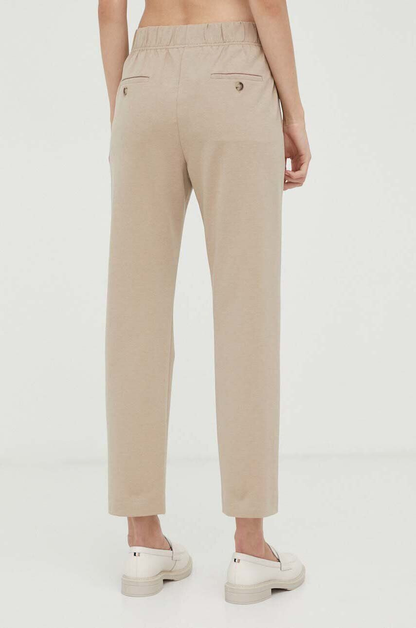 Weekend Max Mara pantaloni femei culoarea bej lat high waist - Pled.ro