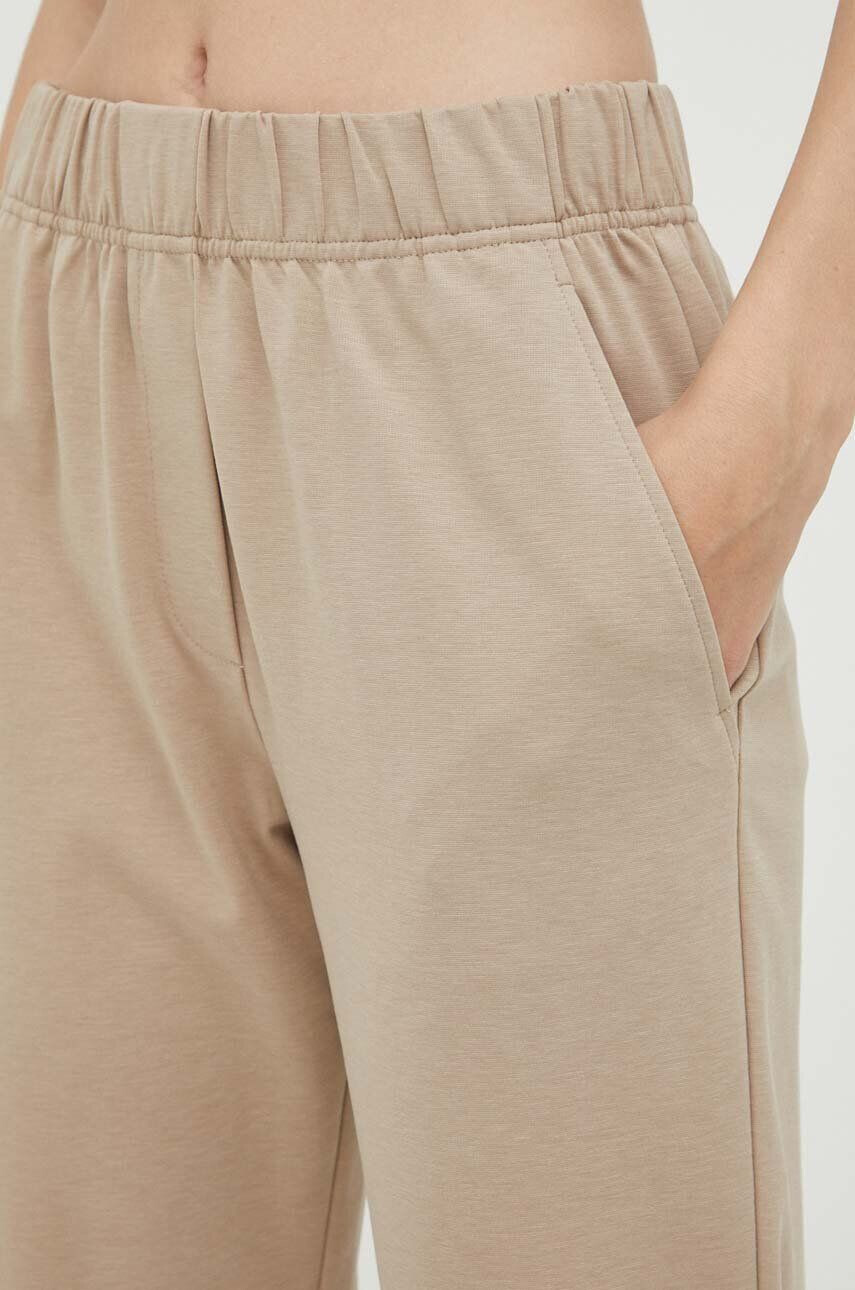 Weekend Max Mara pantaloni femei culoarea bej lat high waist - Pled.ro