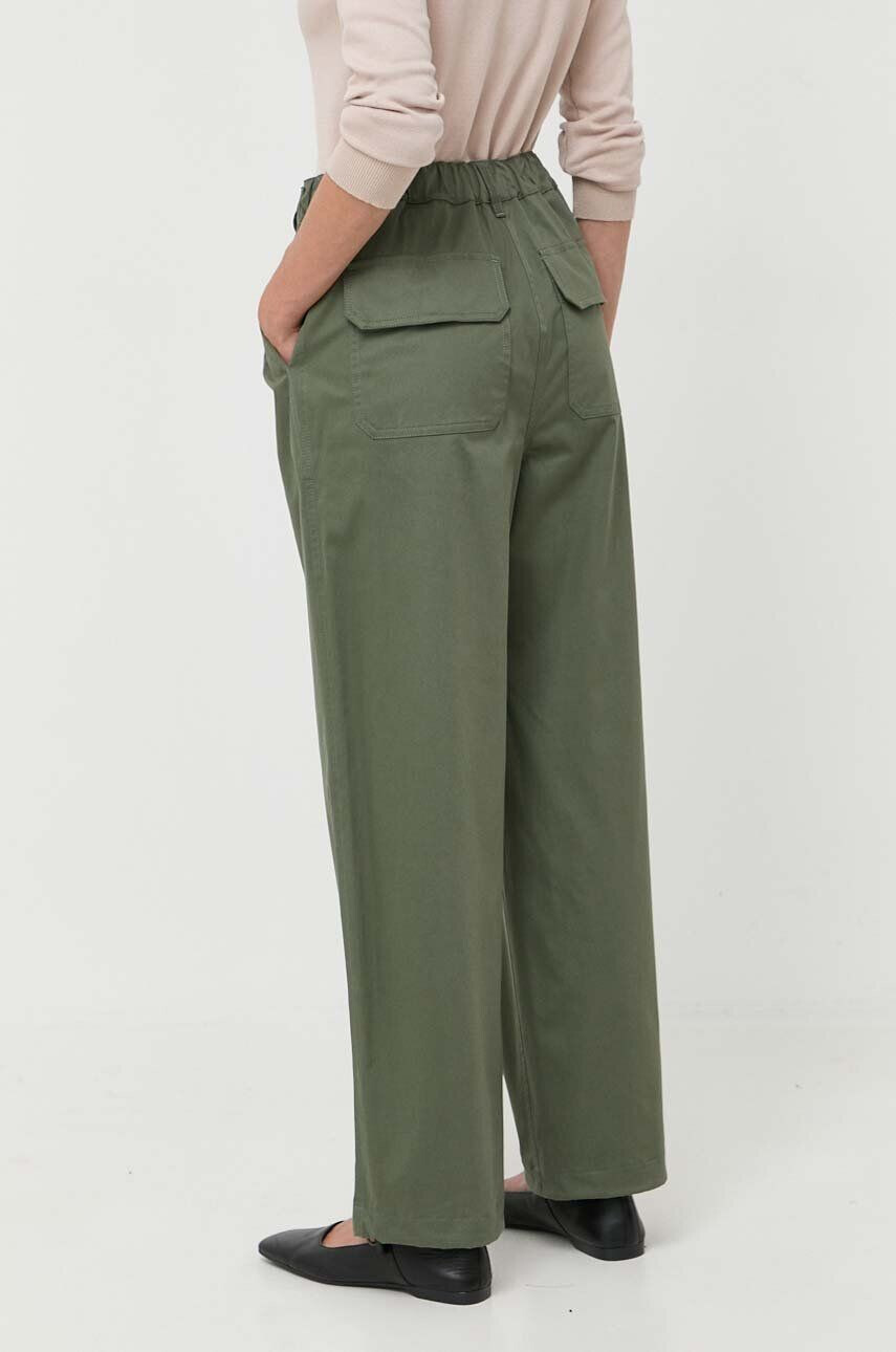 Weekend Max Mara pantaloni femei culoarea verde lat high waist - Pled.ro