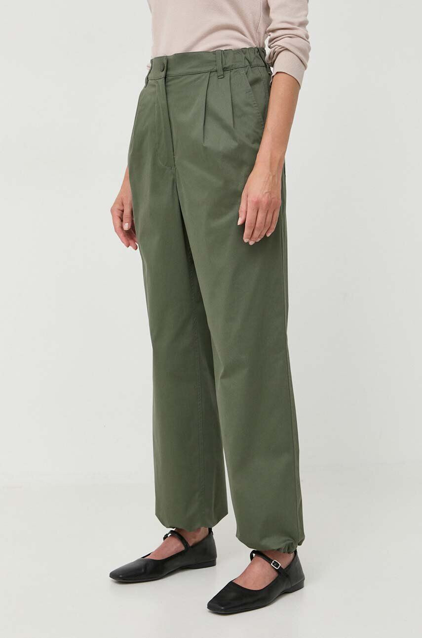 Weekend Max Mara pantaloni femei culoarea verde lat high waist - Pled.ro