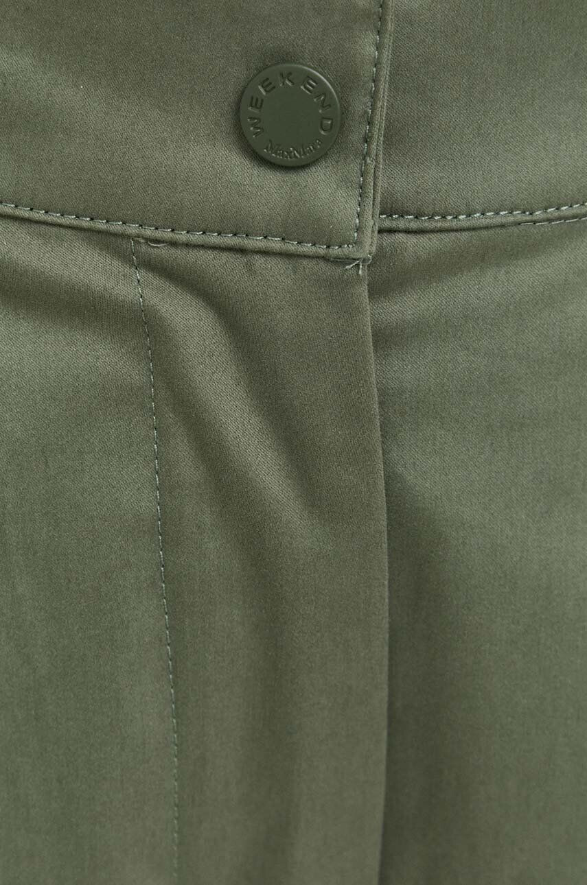 Weekend Max Mara pantaloni femei culoarea verde lat high waist - Pled.ro