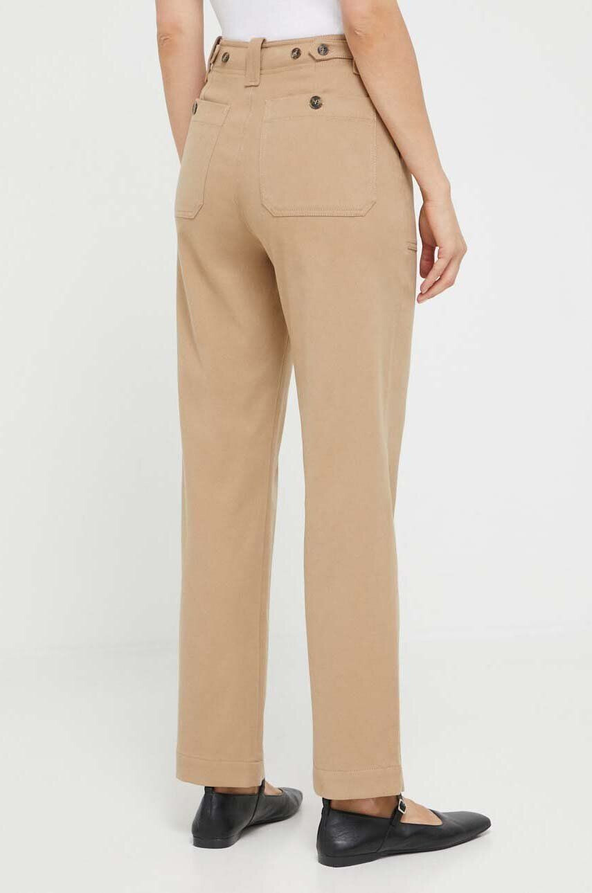 Weekend Max Mara pantaloni femei culoarea maro drept high waist - Pled.ro