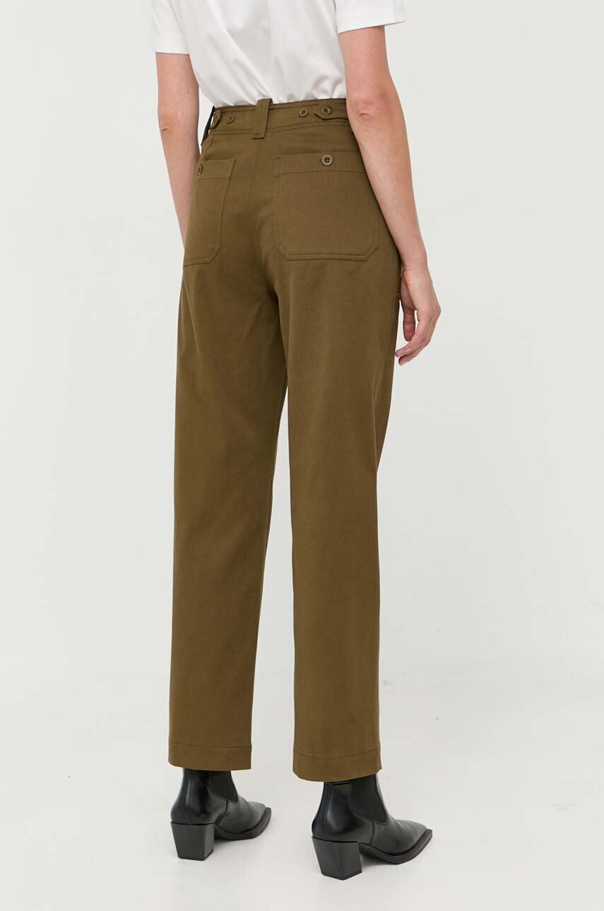 Weekend Max Mara pantaloni femei culoarea verde drept high waist - Pled.ro