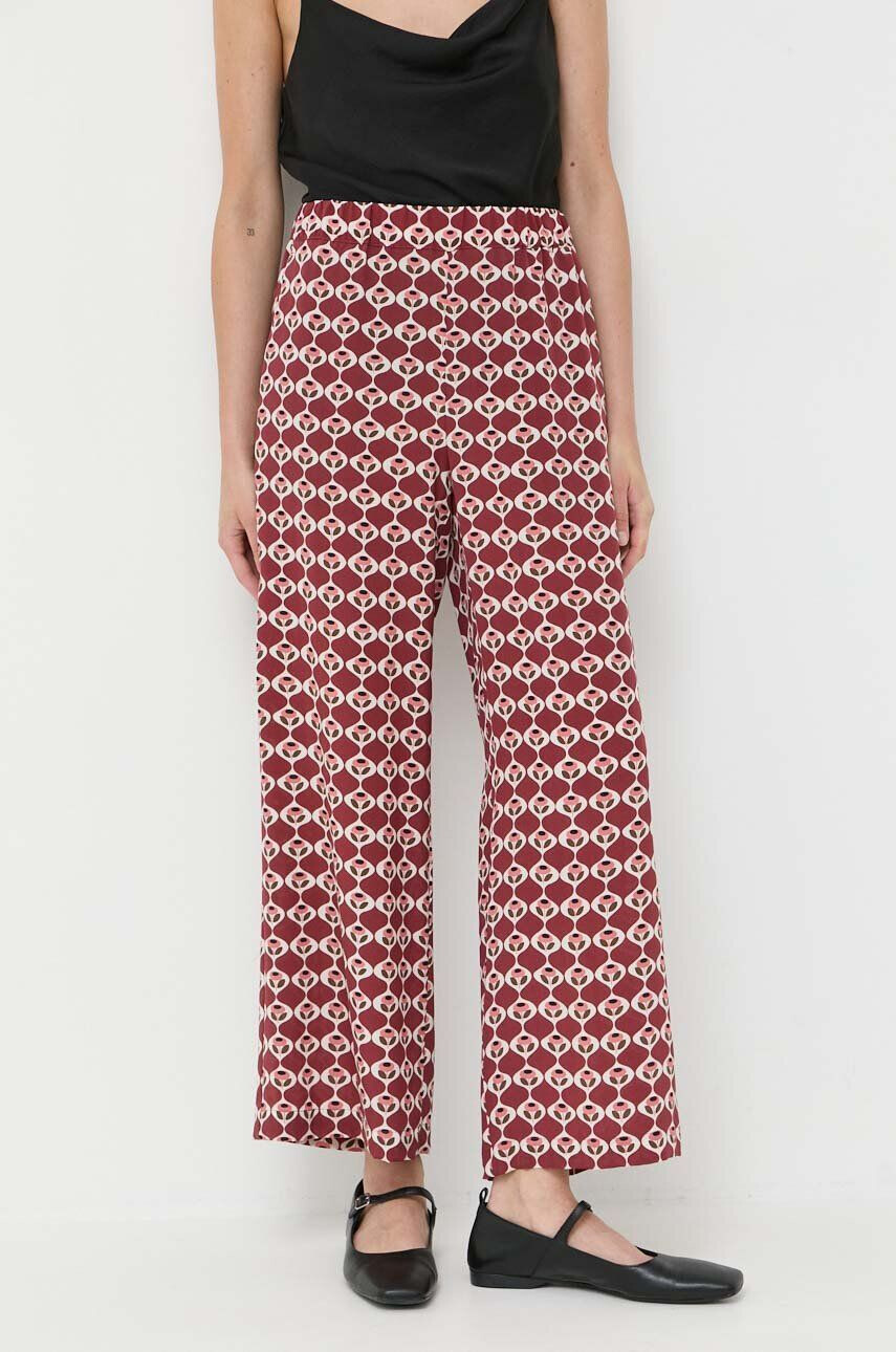 Weekend Max Mara pantaloni de matase drept high waist - Pled.ro