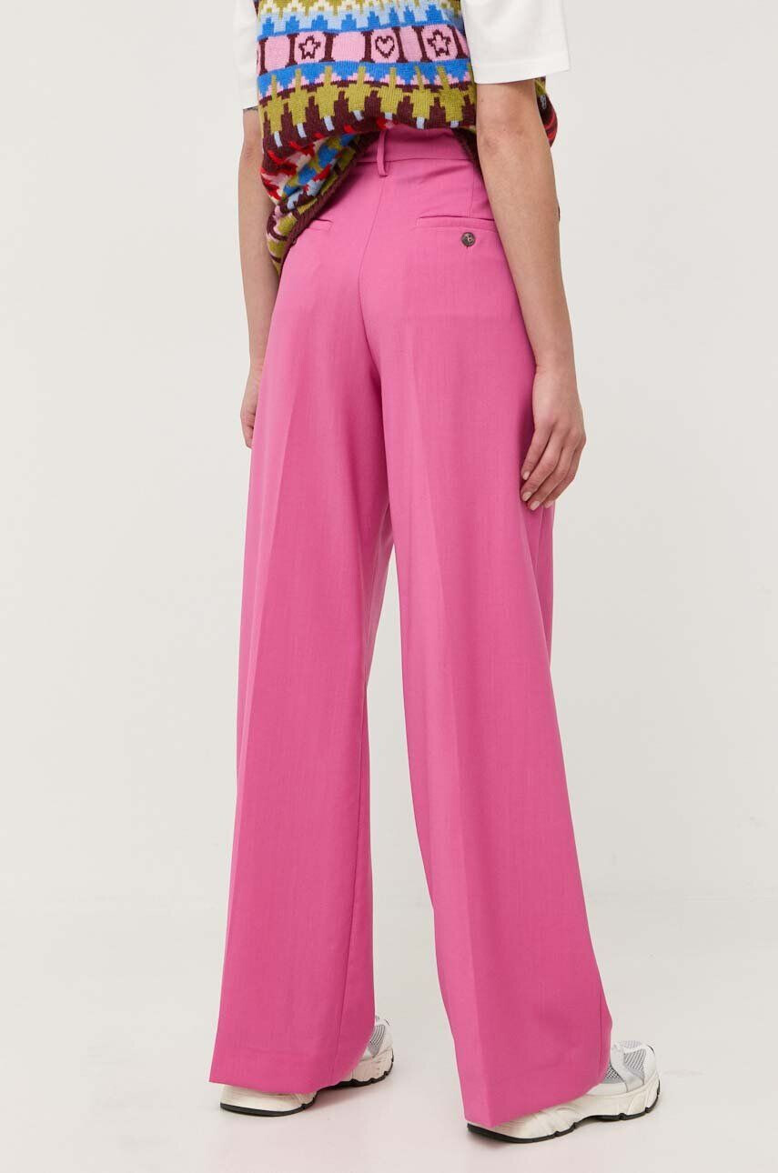 Weekend Max Mara pantaloni din in culoarea roz lat high waist - Pled.ro