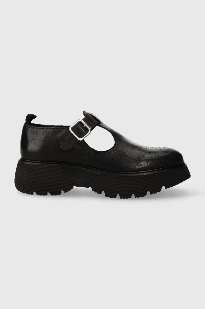 Weekend Max Mara pantofi de piele Arabba femei culoarea negru cu platforma 2355260932600 - Pled.ro