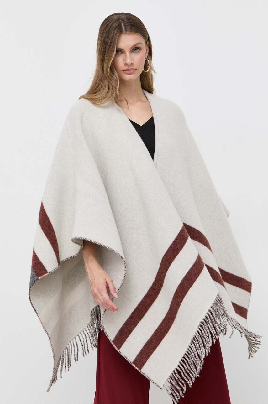 Weekend Max Mara poncho de lana culoarea gri călduros - Pled.ro